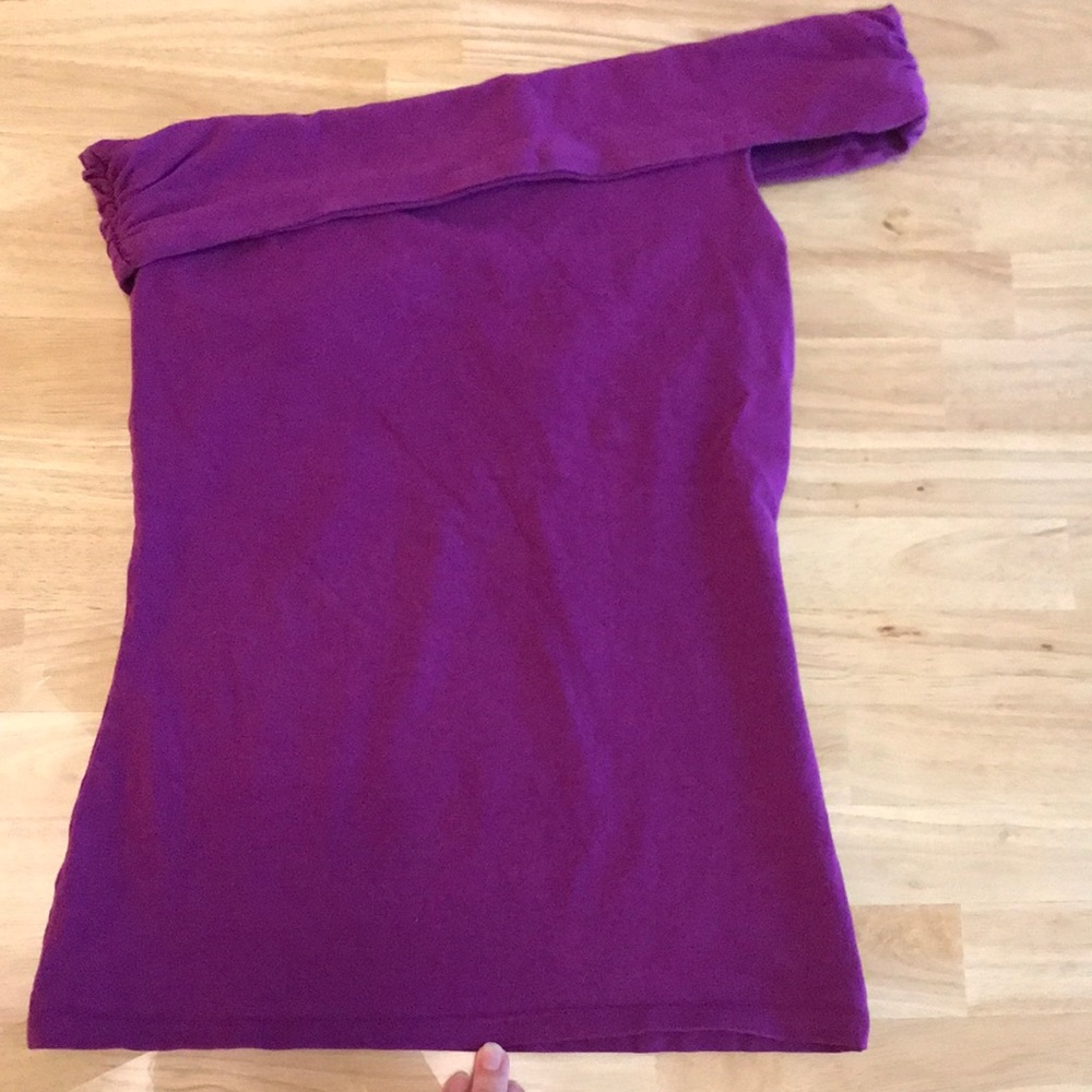 One Shoulder Purple Top